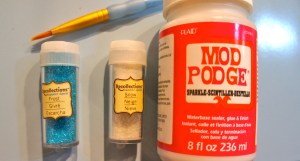 Materials used for baby handprint keepsake