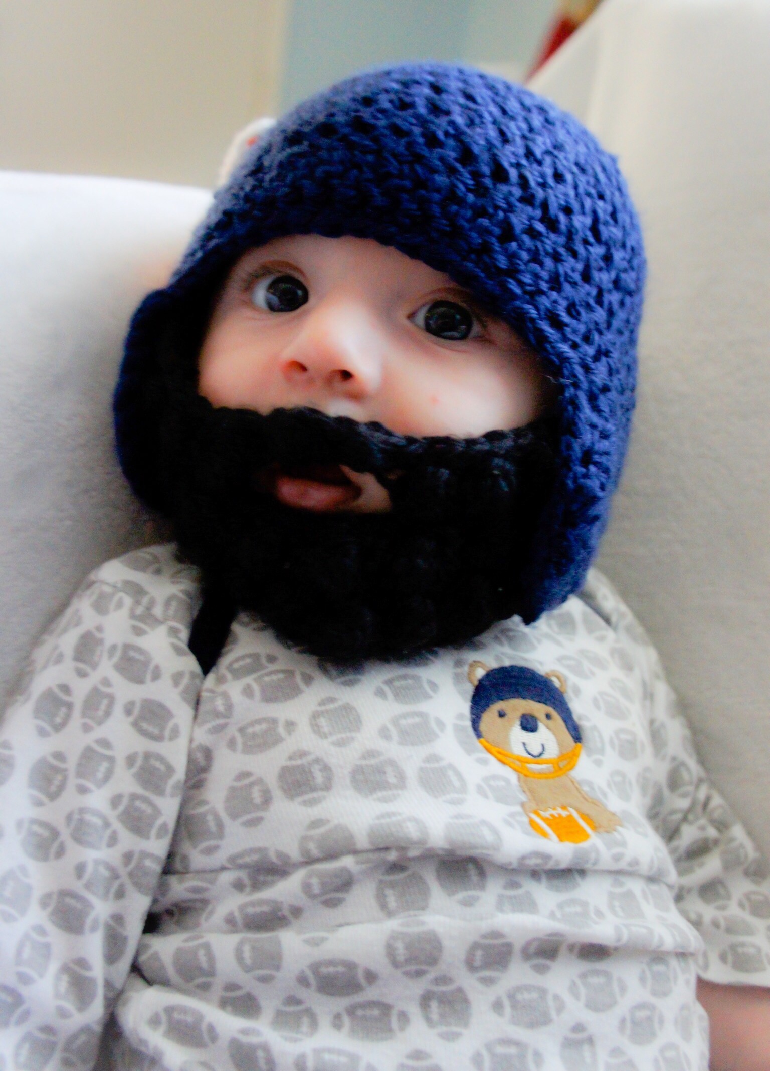 crochet baby foodball helmet