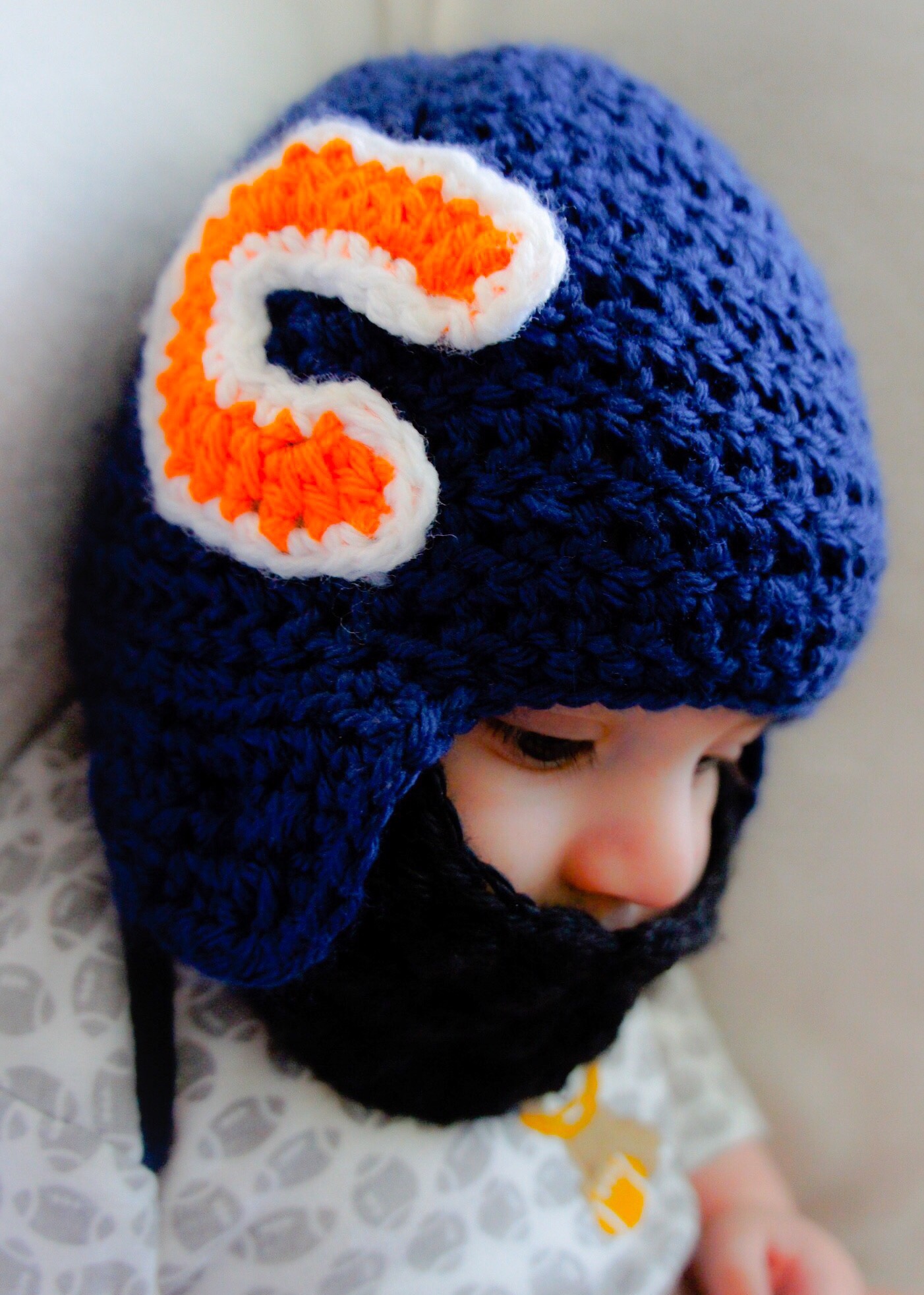 Crochet Bearded Football Helmet
